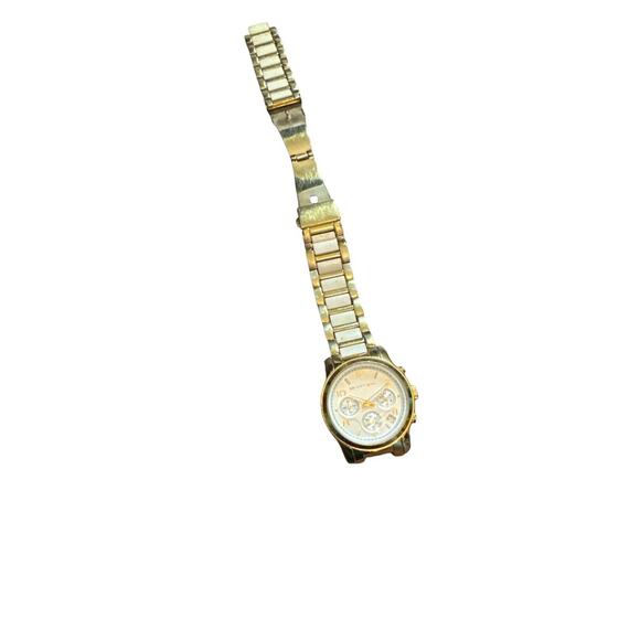Michael Kors Watch Women TwoTone MK5742 White Gold Face Stainless Steel Back - Picture 7 of 13
